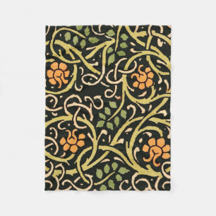 Vintage Arts and Crafts Floral Pattern Roycroft Fleece Blanket