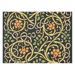 Vintage Arts and Crafts Floral Pattern Roycroft Tablecloth