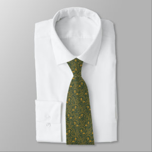 Vintage Arts & Crafts Acorns & Oak Leaves Pattern Tie