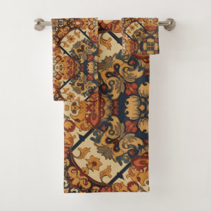 Vintage Arts & Crafts Craftsman, Mission Style  Bath Towel Set