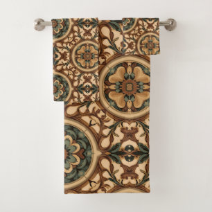 Vintage Arts & Crafts Craftsman, Mission Style Bath Towel Set