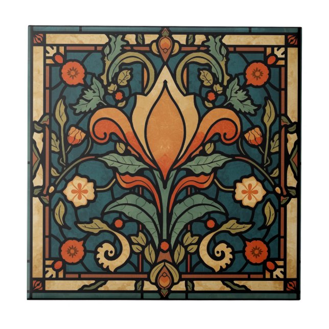 Vintage Arts & Crafts Craftsman, Mission Style  Ceramic Tile (Front)