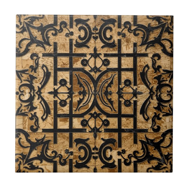 Vintage Arts & Crafts Craftsman, Mission Style  Ceramic Tile (Front)