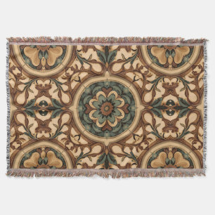 Vintage Arts & Crafts Craftsman, Mission Style Throw Blanket