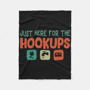 Vintage Arts Funny Camping Outfits Just Here For T Fleece Blanket
