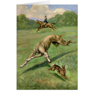 Vintage Artwork - Greyhound Chasing a Rabbit,