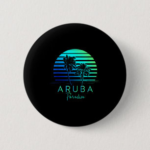 Vintage Aruba Beach Vibes Vacation Souvenir 6 Cm Round Badge