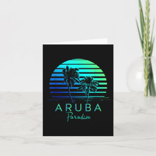 Vintage Aruba Beach Vibes Vacation Souvenir Card