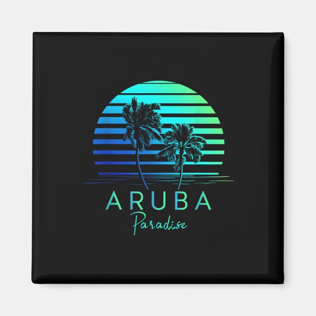 Vintage Aruba Beach Vibes Vacation Souvenir  Magnet (Front)