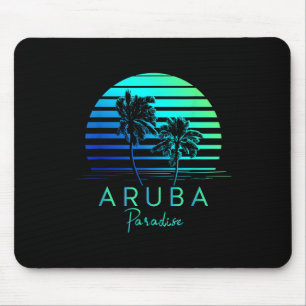 Vintage Aruba Beach Vibes Vacation Souvenir Mouse Pad