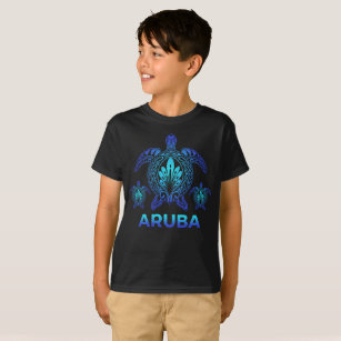 Vintage Aruba Ocean Blue Sea Turtle Souvenirs T-Shirt