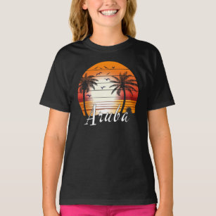 Vintage Aruba Palm Trees Summer Beach T-Shirt