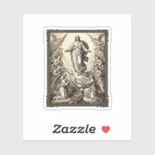 Vintage Ascension Angel Engraving Vector Art_1
