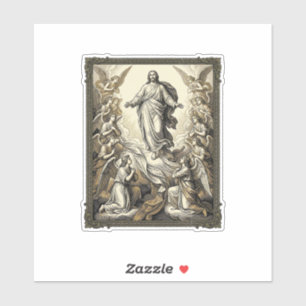 Vintage Ascension Angel Engraving Vector Art_1