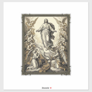 Vintage Ascension Angel Engraving Vector Art_1