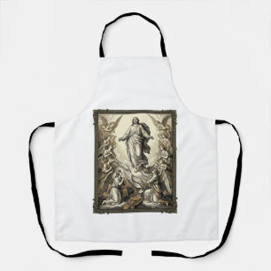 Vintage Ascension Angel Engraving Vector Art_1 Apron