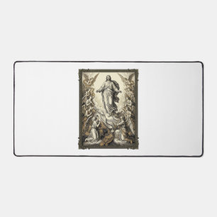 Vintage Ascension Angel Engraving Vector Art_1 Desk Mat