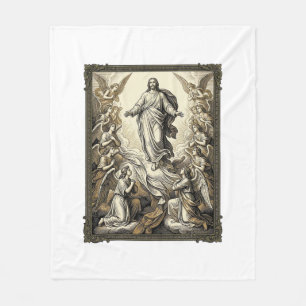Vintage Ascension Angel Engraving Vector Art_1 Fleece Blanket