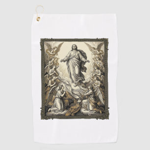 Vintage Ascension Angel Engraving Vector Art_1 Golf Towel