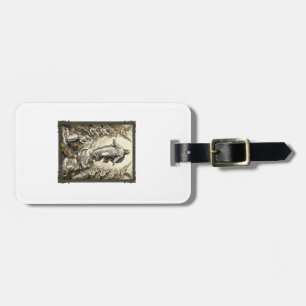 Vintage Ascension Angel Engraving Vector Art_1 Luggage Tag