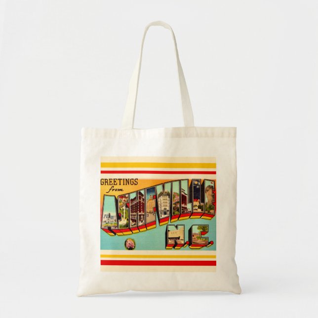 Vintage Asheville NC Canvas Tote (Front)
