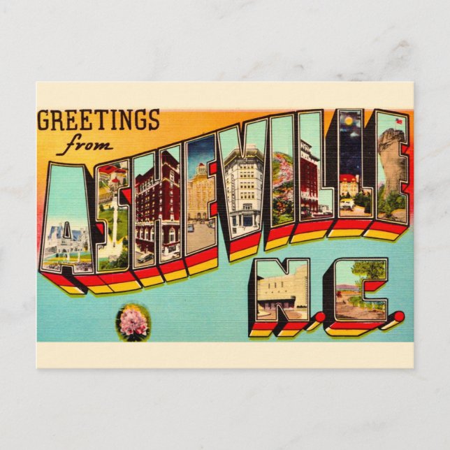 Vintage Asheville NC Postcard (Front)