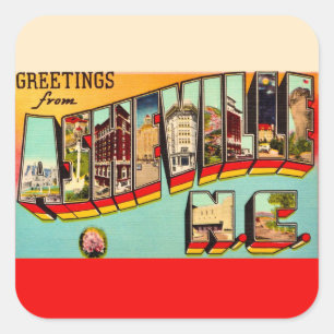 Vintage Asheville NC Postcard Square Sticker