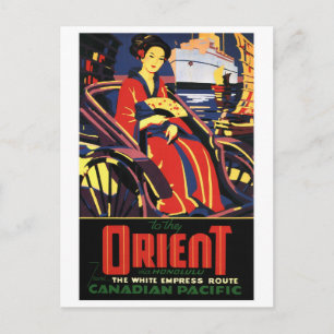 Vintage Asia Train Travel Postcard