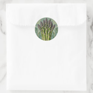 Vintage Asparagus Art Nouveau Style Kitchen Art Classic Round Sticker