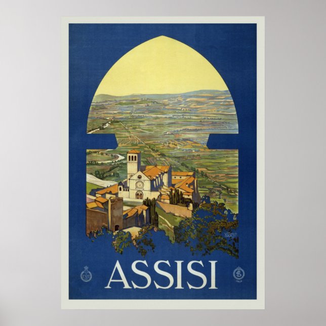 Vintage Assisi, Italy Travel Poster (Front)