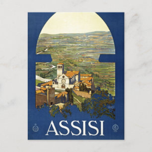 Vintage Assisi Italy Travel Tourism Advertisement Postcard