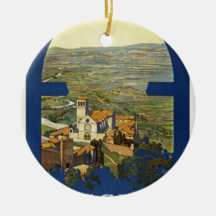 Vintage Assisi Travel Ceramic Tree Decoration