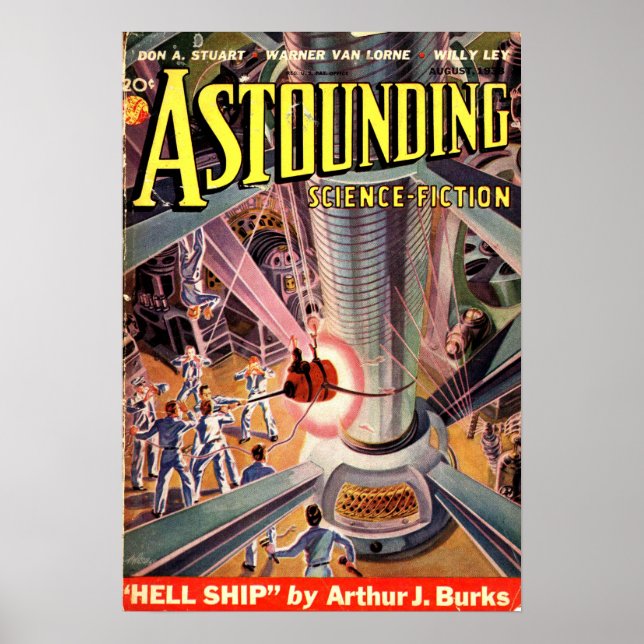 Vintage Astounding Science Fiction Futuristic Tech Poster (Front)