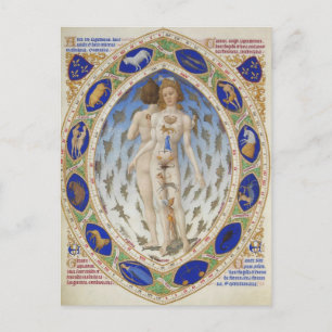 Vintage Astrological Calender  Greeting Holiday Postcard