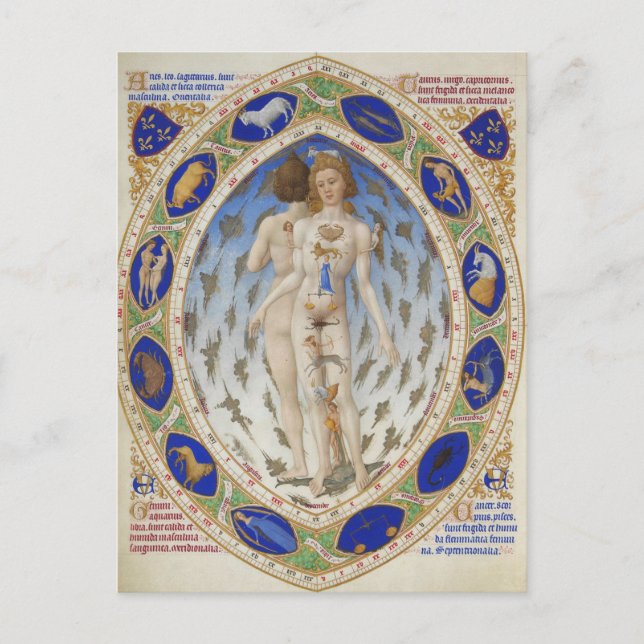 Vintage Astrological Calender  Greeting Holiday Postcard (Front)