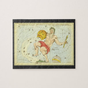 Vintage Astrology Aquarius Constellation Zodiac Jigsaw Puzzle