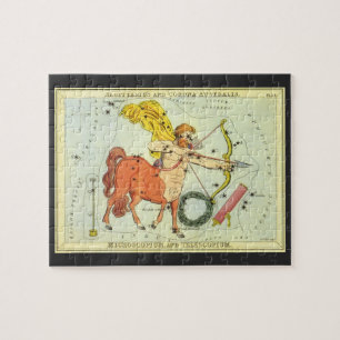 Vintage Astrology Sagittarius Constellation Zodiac Jigsaw Puzzle