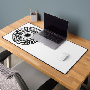 Vintage Astrology Zodiac Wheel Desk Mat