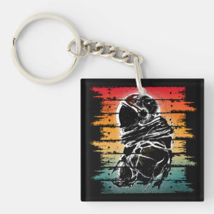 Vintage Astronaut Black And White Key Ring