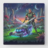 Vintage Astronaut Galactic Lawn Slayer Comic Art