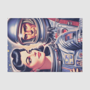 Vintage Astronaut Illustration Tissue Paper