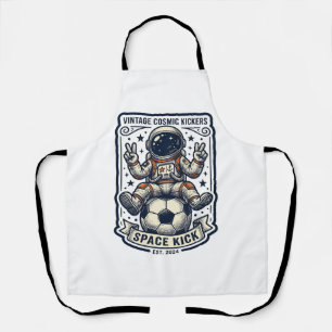 Vintage Astronaut Soccer Peace Sign Shirt Design_1 Apron