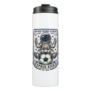 Vintage Astronaut Soccer Peace Sign Shirt Design_1 Thermal Tumbler