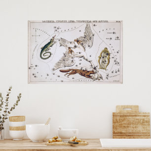 Vintage Astronomical Celestial Map Poster