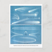 Vintage Astronomical Chart of Comets Postcard