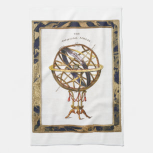 Vintage Astronomy, Artificial or Armillary Sphere Tea Towel
