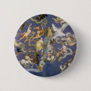Vintage Astronomy Celestial Constellations Fresco 6 Cm Round Badge
