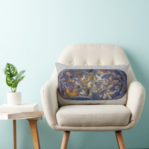 Vintage Astronomy Celestial Constellations Fresco Lumbar Cushion