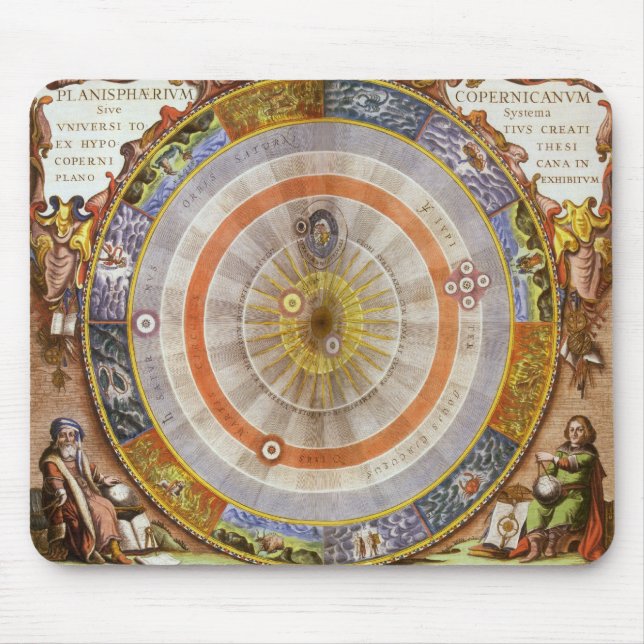 Vintage Astronomy Celestial Copernican Planisphere Mouse Pad (Front)