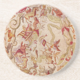 Vintage Astronomy, Celestial Map by Carel Allard Coaster